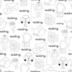 Wedding seamless pattern background.
