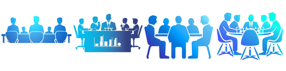 Fototapeta premium Conference clipart collection, symbol, logos, icons isolated on transparent background