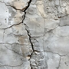 Explore the narrative behind the cracks in the concrete wall, a testament to the subsidence of the ground beneath