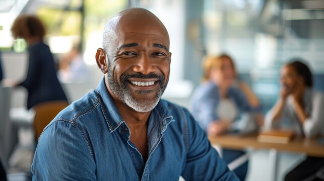 A Smiling Mature Man's Portrait