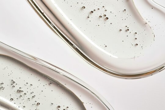 Luxurious transparent cosmetic oil with fluid lines