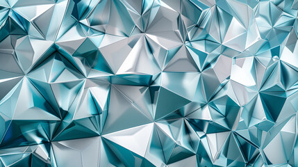 abstract polygonal design of cerulean and silver, ideal for an elegant abstract background