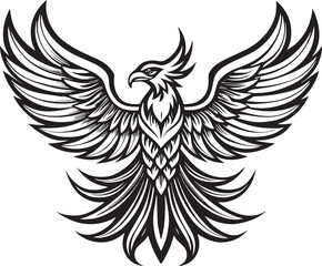 Eagle with wings. Tribal Design. Vector illustration 