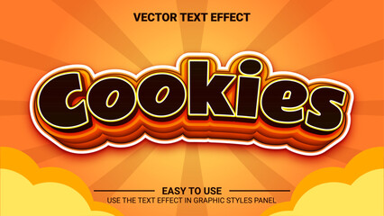 3d choco cookies editable text effect