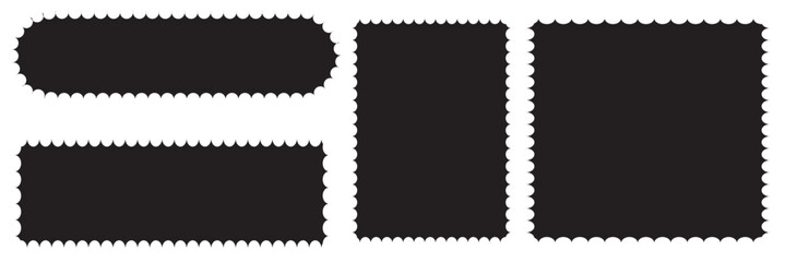 Blank vintage postage stamp on white background. Mockup with perforations for your picture text or design.   Isolated on a white background. Vector illustration. EPS 10