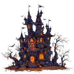 Fototapeta premium Illustration of Halloween castle