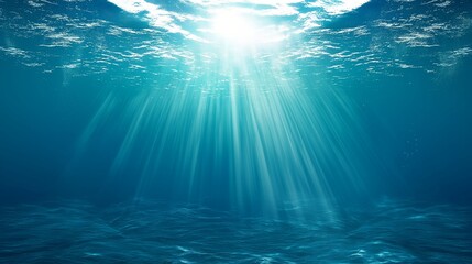 Sunlight shining through ocean water creates a beautiful underwater landscape