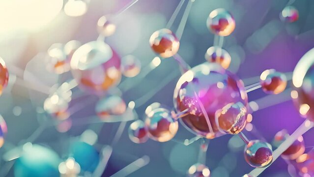 molecule or atom, Abstract structure for Science or medical background, 3d illustration, science, atom, abstract, chemistry, structure, blue, chemical, background