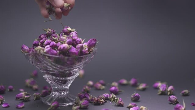Dried damask roses