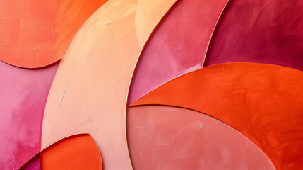bold geometric shapes of rose red and dusk orange, ideal for an elegant abstract background