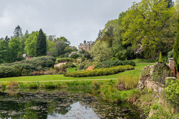 garden pond in landscape