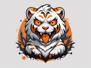 Fototapeta premium tiger cartoon on white background