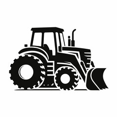 Fototapeta premium construction tractor silhouette vector illustration white background