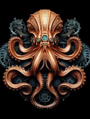 Steampunk Octopus in Full Motion
