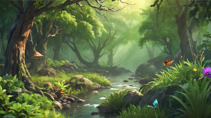 Obraz na płótnie Canvas tropical forest in the jungle
