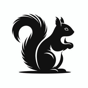 recommend clip art:  Squirrel silhouette vector illustration white background