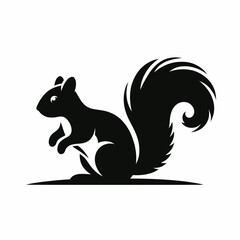  Squirrel silhouette vector illustration white background