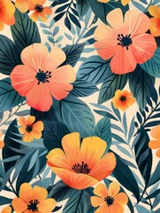 background composition with colorful flowers