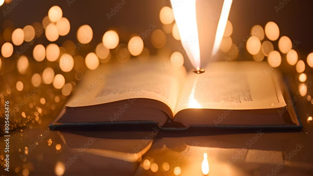 Aufkleber open book on table generative ai