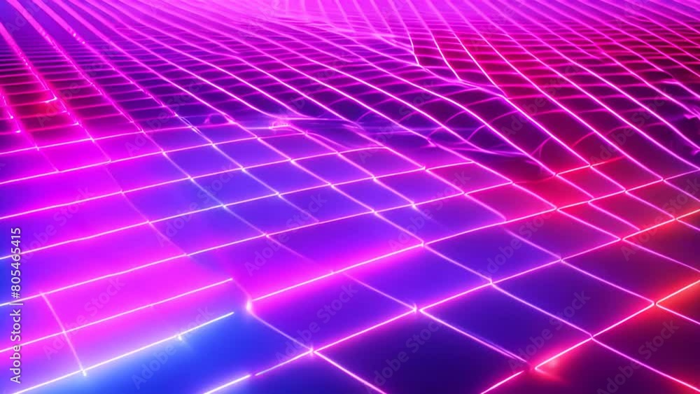 Aufkleber abstract purple and blue background grid with squares and lines generative ai