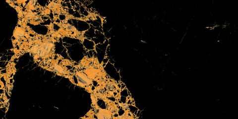 black Portoro marble with golden veins. Black golden natural texture of marble