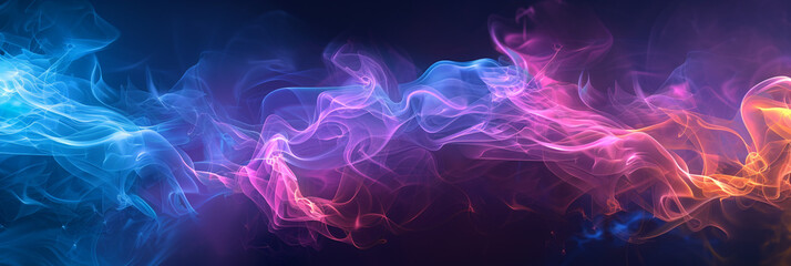 Smokey abstract background, featuring neon glow