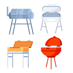 Portable Barbeque grills equipment set. Bbq oven