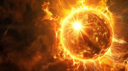 Obraz premium A sun with a bright light in the middle.