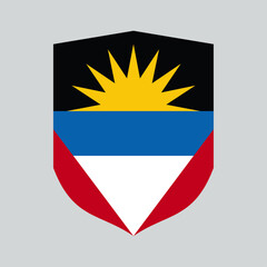 Obraz premium Antigua and Barbuda Flag in Shield Shape