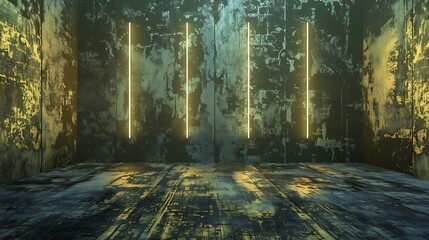 Grunge room with dynamic lights loopable video background