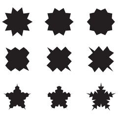 Shining Stars icon Collection. Sparkle Starburst. Blinking spark. Twinkle star shape. Magic light Glint Flash effect. Vector illustration