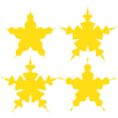 Vector set of different black sparkles icons. Collection of star sparkles symbol. Design on white background.