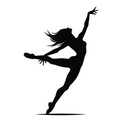 Fototapeta premium Black silhouette of Contemporary dancer vector