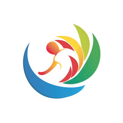 Logo ukazujące postać trzymającą w ramionach dziecko, symbolizujące opiekę i troskę