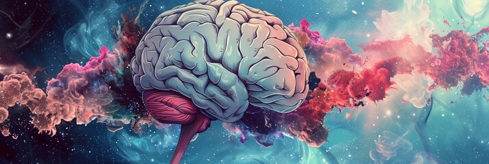 Obraz premium Detailed illustration of a human brain 
