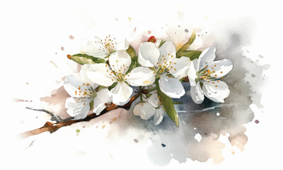 Obraz premium cherry blossom on white