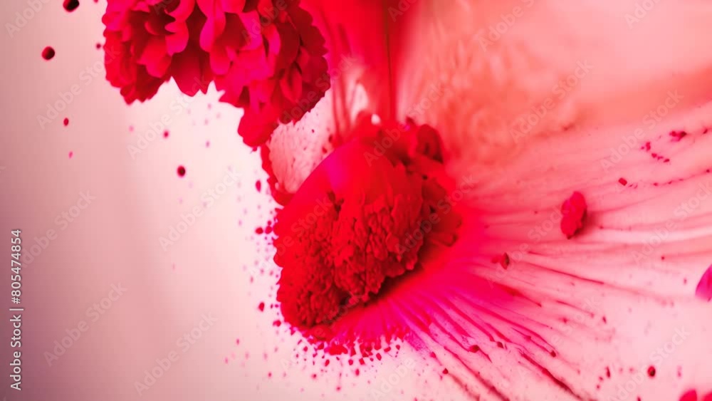 Poster close up of red substance on white surface generative ai