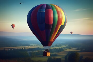 Fototapeta premium Multi color Hot air balloons