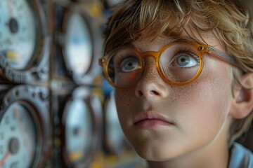 Medium close-up of a woman apparently amongst a vast collection of watches, symbolizing the concept of time and legacy
