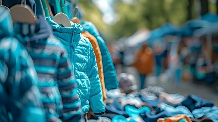 Encouraging Sustainable Shopping Through the Sale of Secondhand Baby Clothes at Flea Markets. Concept Sustainable Shopping, Secondhand Baby Clothes, Flea Markets, Environmental Impact, Upcycling