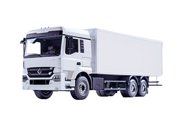 White truck on transparent background PNG