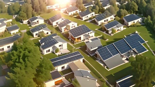Numerous Houses With Solar Panels Installed Generative AI