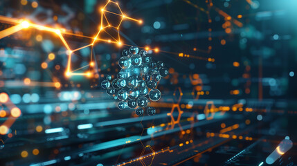 Fototapeta premium Unveiling Tomorrow's Cures: AI-Powered Drug Discovery Revolution