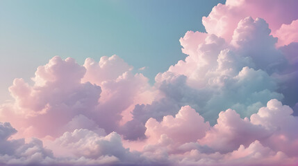 blue and pink pastel sky with clouds