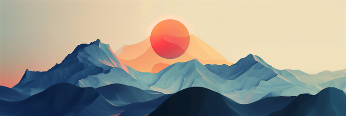 sunset in mountains for background