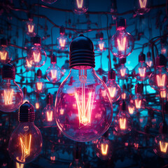 Abstract colorful lighting bulb