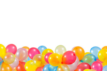 Colorful transparent balloons. Multicolored balloon's group on Isolated Background