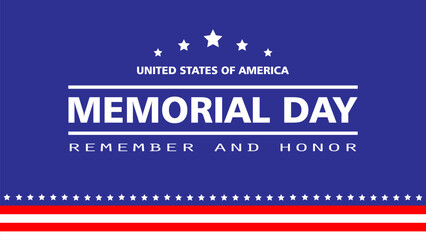 memorial day with blue background, united states of america