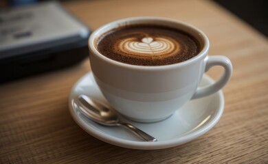 Obraz premium close up shot professional photograph of cup of coffee