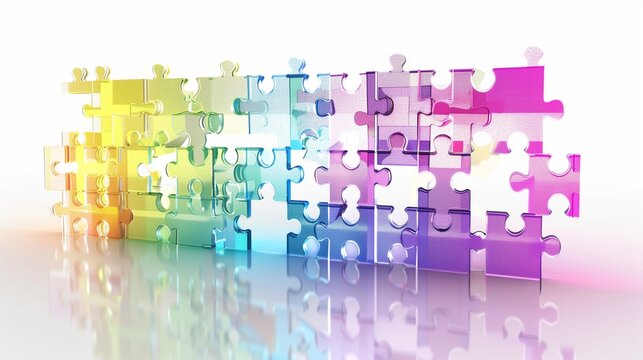 This puzzle symbolizes business strategy and successful solutions, with the final piece hovering just above its destined spot,